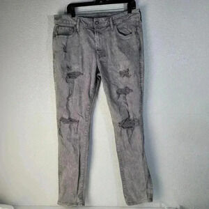 Distressed American Eagle Men’s Move Free Slim Jeans Airflex+ Size 34x32 Gray